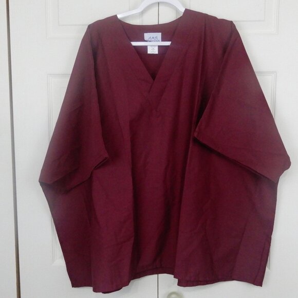 AMS Medical Uniform Scrubs Style A100 Wine Sze 5XL or 6XL Left Side Pocket (U18) - Picture 1 of 9